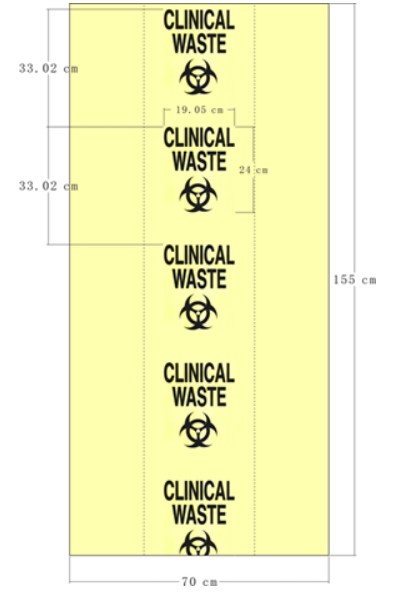 50 X Yellow Clinical Waste Bags – Medium Duty 30L / 5KG (22x25 Inch) – Bunzl CX50/CWMD3